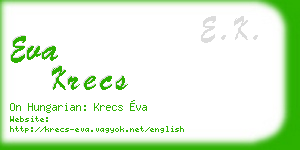 eva krecs business card